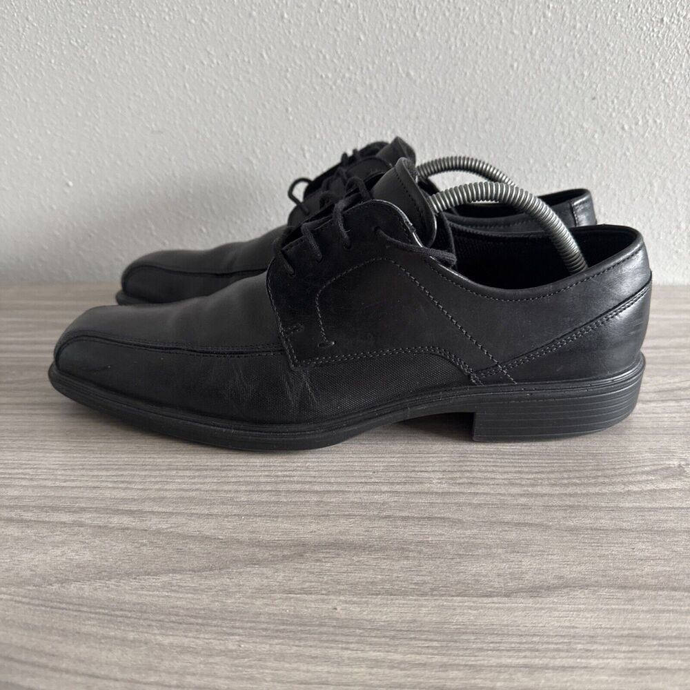 Ecco Austin Men Dress Shoes Black Size 43 US 9 Leather Oxford Square Toe Lace Up